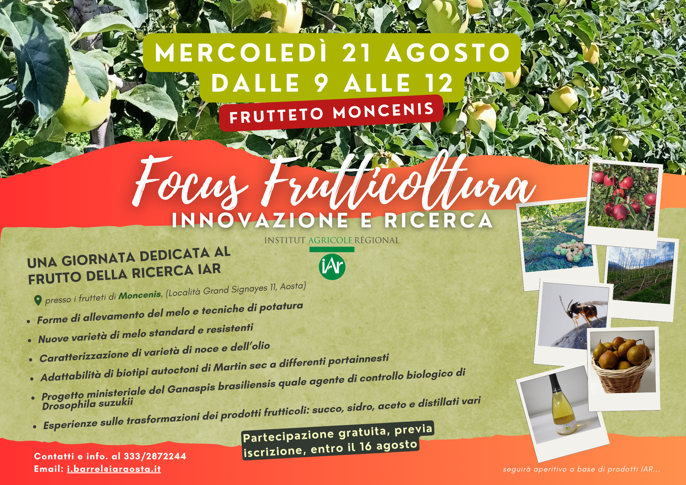 Focus Frutticoltura – una giornata dedicata ai frutti della ricerca Iar Aosta