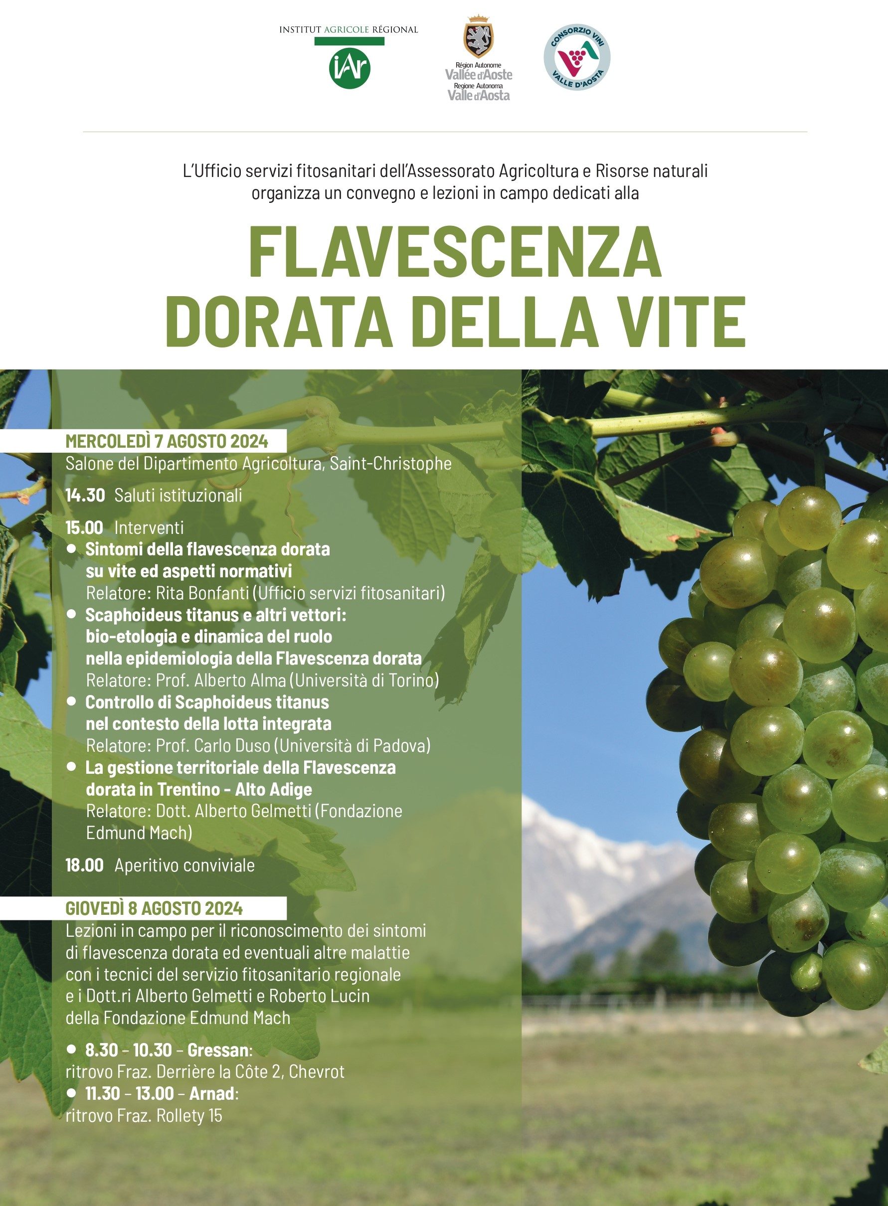 Convegno sulla Flavescenza Dorata della Vite
